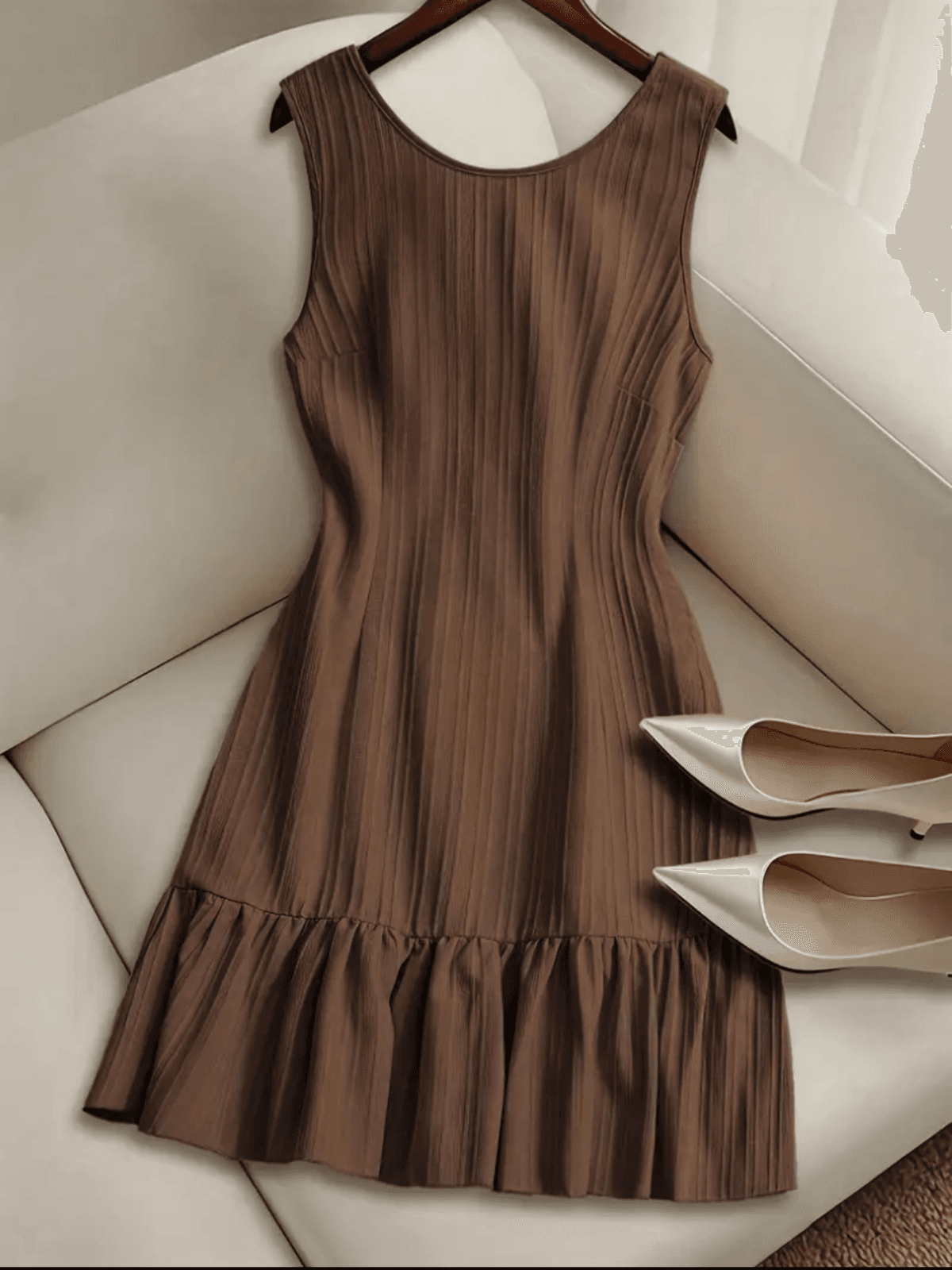 Vestido Avellana con Lazo